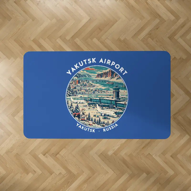 Platon Oyunsky Yakutsk International Airport (YKS) Carpets - Carpet Rectangle - Badge - Blue
