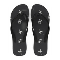 Thumbnail for Platon Oyunsky Yakutsk International Airport (YKS) Slippers & Flip Flops - Slippers - Flip Flops - Pattern - Black