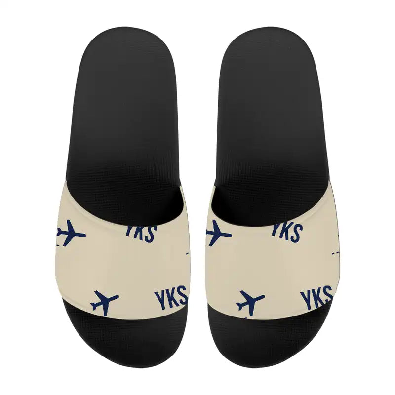 Platon Oyunsky Yakutsk International Airport (YKS) Slippers & Flip Flops - Slippers - Sport - Pattern - Beige
