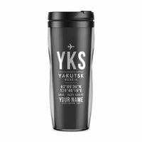Thumbnail for Platon Oyunsky Yakutsk International Airport (YKS) Travel Mugs - ID Tag + Name - Plastic (No Holder) - Gray