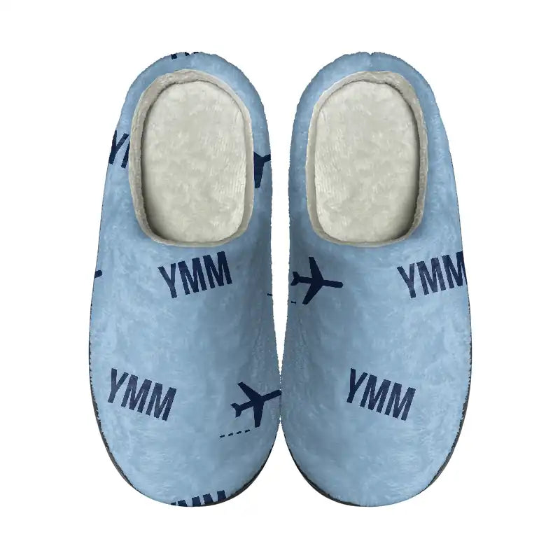 Fort McMurray International Airport (YMM) Slippers & Flip Flops - Slippers - Cotton - Pattern - Light Blue