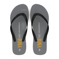 Thumbnail for Fort McMurray International Airport (YMM) Slippers & Flip Flops - Slippers - Flip Flops - Code - Gray