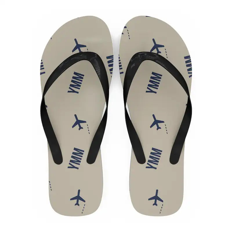 Fort McMurray International Airport (YMM) Slippers & Flip Flops - Slippers - Flip Flops - Pattern - Beige