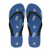 Thumbnail for Fort McMurray International Airport (YMM) Slippers & Flip Flops - Slippers - Flip Flops - Pattern - Blue