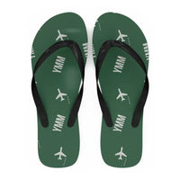 Thumbnail for Fort McMurray International Airport (YMM) Slippers & Flip Flops - Slippers - Flip Flops - Pattern - Green