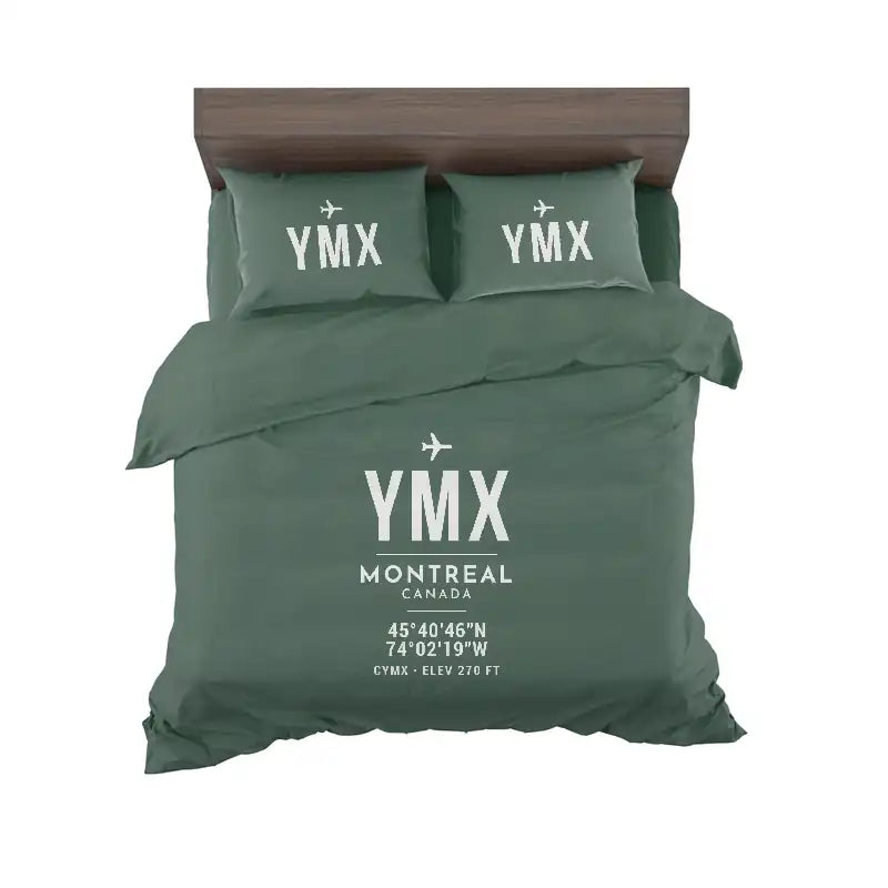 Montreal Mirabel International Airport (YMX) Bedding Sets & Blankets - Bedding Set - ID Tag - Dark Green