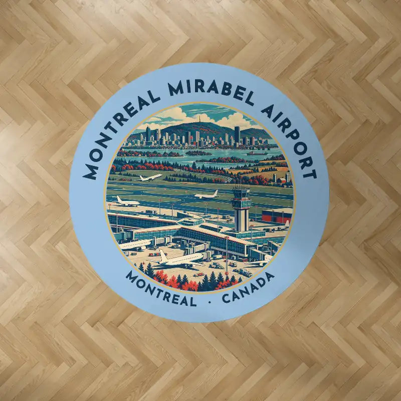 Montreal Mirabel International Airport (YMX) Carpets - Carpet Round - Badge - Light Blue