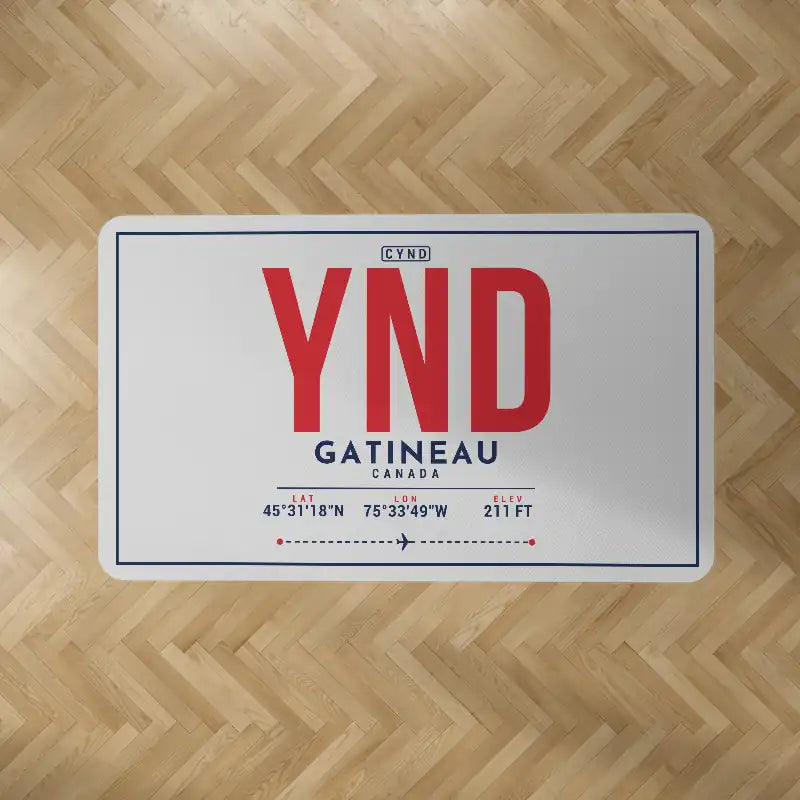 Ottawa Gatineau Airport (YND) Carpets - Carpet Rectangle - ID Tag - Light Gray