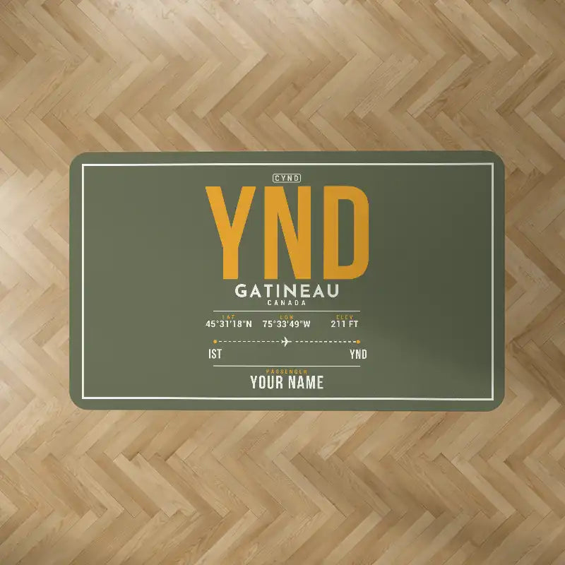 Ottawa Gatineau Airport (YND) Carpets - Carpet Rectangle - ID Tag + Name - Green Army