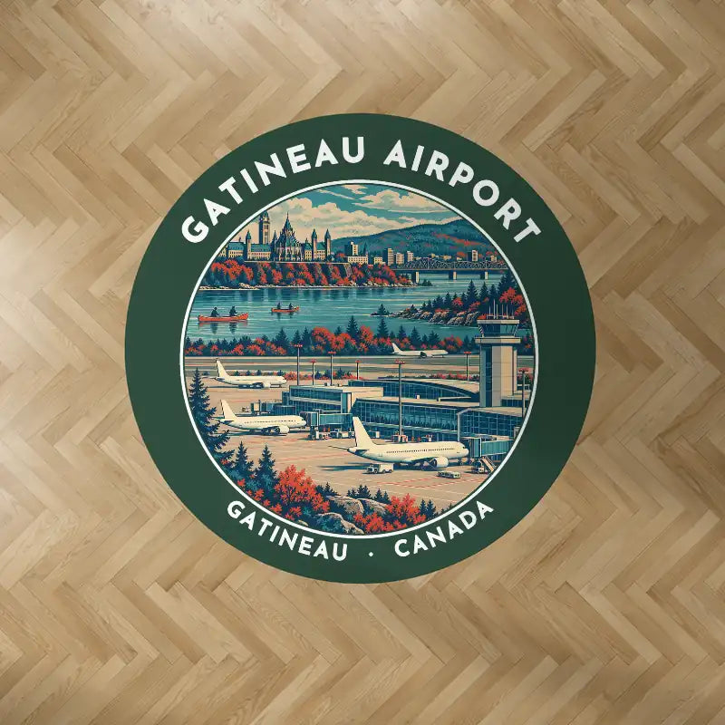 Ottawa Gatineau Airport (YND) Carpets - Carpet Round - Badge - Dark Green