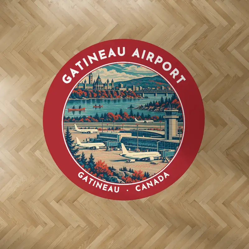 Ottawa Gatineau Airport (YND) Carpets - Carpet Round - Badge - Red