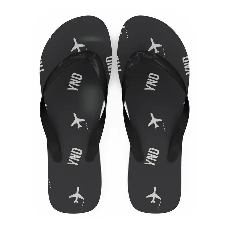 Ottawa Gatineau Airport (YND) Slippers & Flip Flops - Slippers - Flip Flops - Pattern - Black