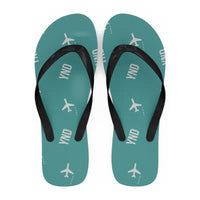 Thumbnail for Ottawa Gatineau Airport (YND) Slippers & Flip Flops - Slippers - Flip Flops - Pattern - Turquoise