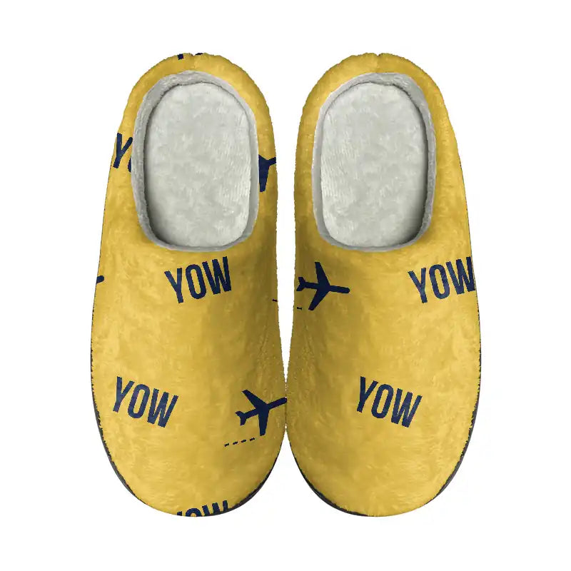 Ottawa Macdonald-Cartier International Airport (YOW) Slippers & Flip Flops - Slippers - Cotton - Pattern - Yellow