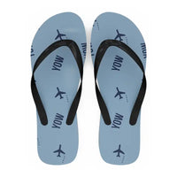 Thumbnail for Ottawa Macdonald-Cartier International Airport (YOW) Slippers & Flip Flops - Slippers - Flip Flops - Pattern - Light Blue