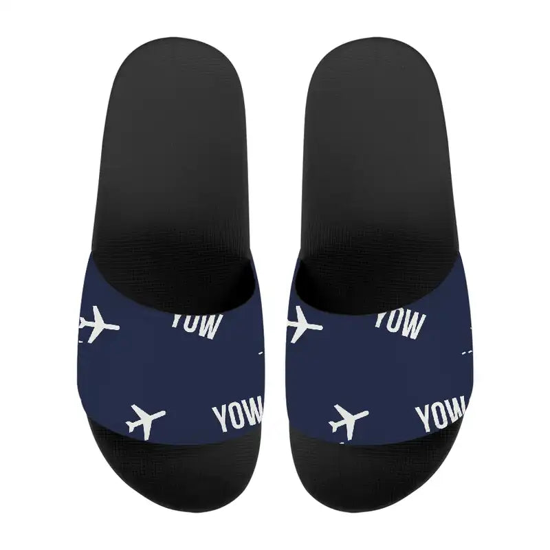 Ottawa Macdonald-Cartier International Airport (YOW) Slippers & Flip Flops - Slippers - Sport - Pattern - Navy Blue