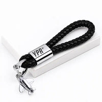 Thumbnail for Prince Rupert Airport (YPR) Leather Key Chains - Leather Key Chain - Braided Leather - Original Design - Black