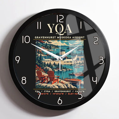 YQA - Poster - Wall Clock Framed - Black