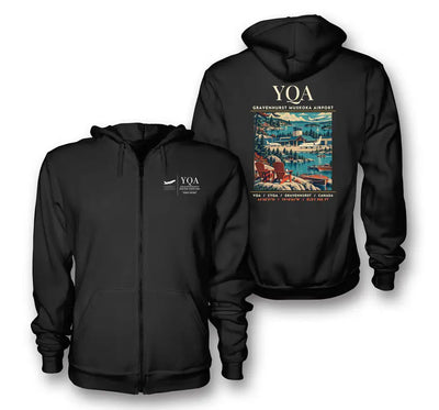 YQA - Poster - Zipped Hoodie - Black