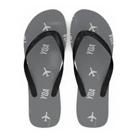 Thumbnail for Gravenhurst Muskoka Airport (YQA) Slippers & Flip Flops - Slippers - Flip Flops - Pattern - Gray