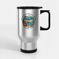 Thumbnail for Gravenhurst Muskoka Airport (YQA) Travel Mugs - Badge - Stainless Steel with Holder - Silver