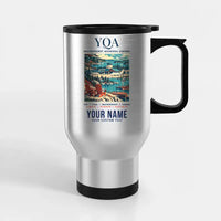 Thumbnail for Gravenhurst Muskoka Airport (YQA) Travel Mugs - Poster + Name - Stainless Steel with Holder - Silver