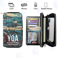 Thumbnail for Gravenhurst Muskoka Airport (YQA) Leather Wallets - Zip Long Wallet - Scene + Name