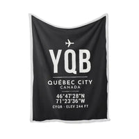 Thumbnail for Québec City Jean Lesage International Airport (YQB) Bedding Sets & Blankets - Blanket - ID Tag - Black