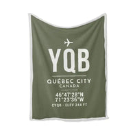 Thumbnail for Québec City Jean Lesage International Airport (YQB) Bedding Sets & Blankets - Blanket - ID Tag - Green Army