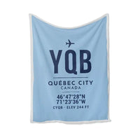 Thumbnail for Québec City Jean Lesage International Airport (YQB) Bedding Sets & Blankets - Blanket - ID Tag - Light Blue