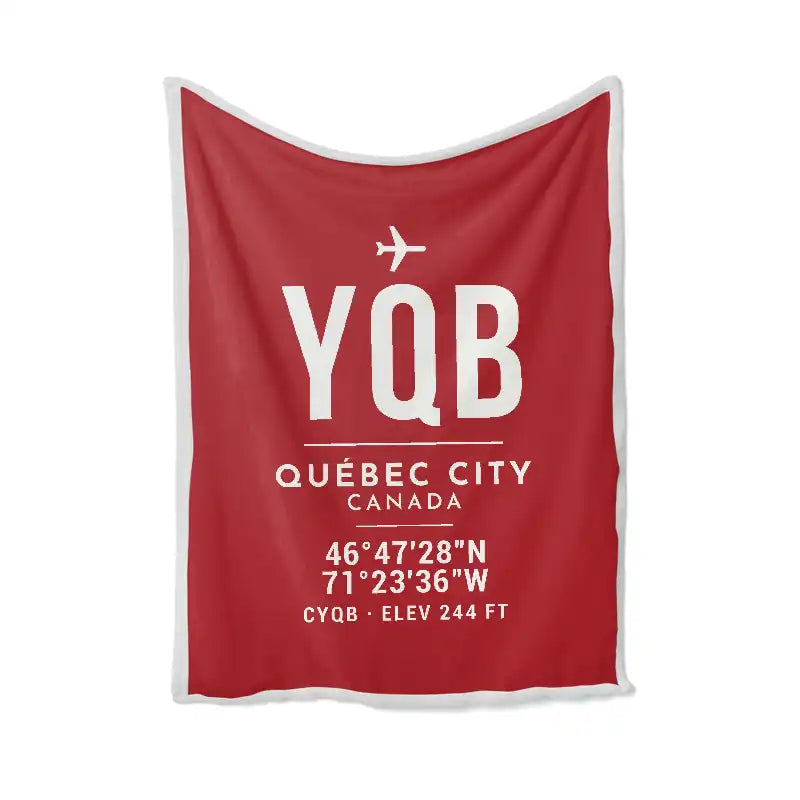 Québec City Jean Lesage International Airport (YQB) Bedding Sets & Blankets - Blanket - ID Tag - Red