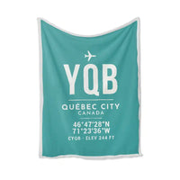 Thumbnail for Québec City Jean Lesage International Airport (YQB) Bedding Sets & Blankets - Blanket - ID Tag - Turquoise