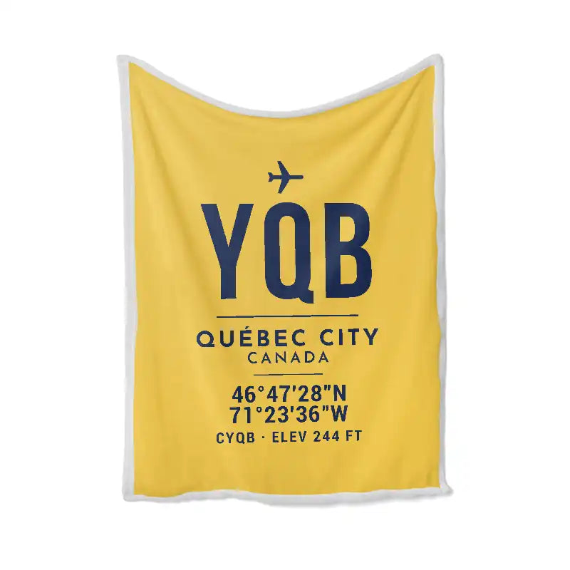 Québec City Jean Lesage International Airport (YQB) Bedding Sets & Blankets - Blanket - ID Tag - Yellow