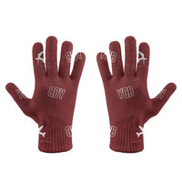 Thumbnail for Québec City Jean Lesage International Airport (YQB) Gloves - Gloves - Full - Pattern - Dark Red