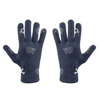Thumbnail for Québec City Jean Lesage International Airport (YQB) Gloves - Gloves - Full - Pattern - Navy Blue