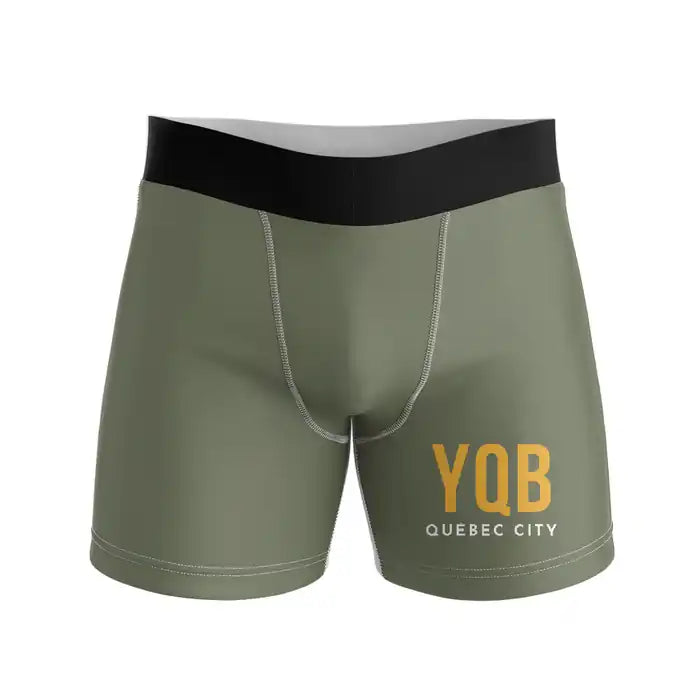 Québec City Jean Lesage International Airport (YQB) Men Boxers - Code - Green Army