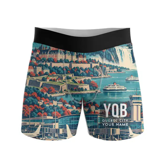 Québec City Jean Lesage International Airport (YQB) Men Boxers - Scene + Name