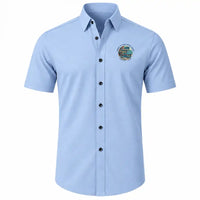 Thumbnail for Québec City Jean Lesage International Airport (YQB) Shirts - Short Sleeve Shirt - Badge - Light Blue