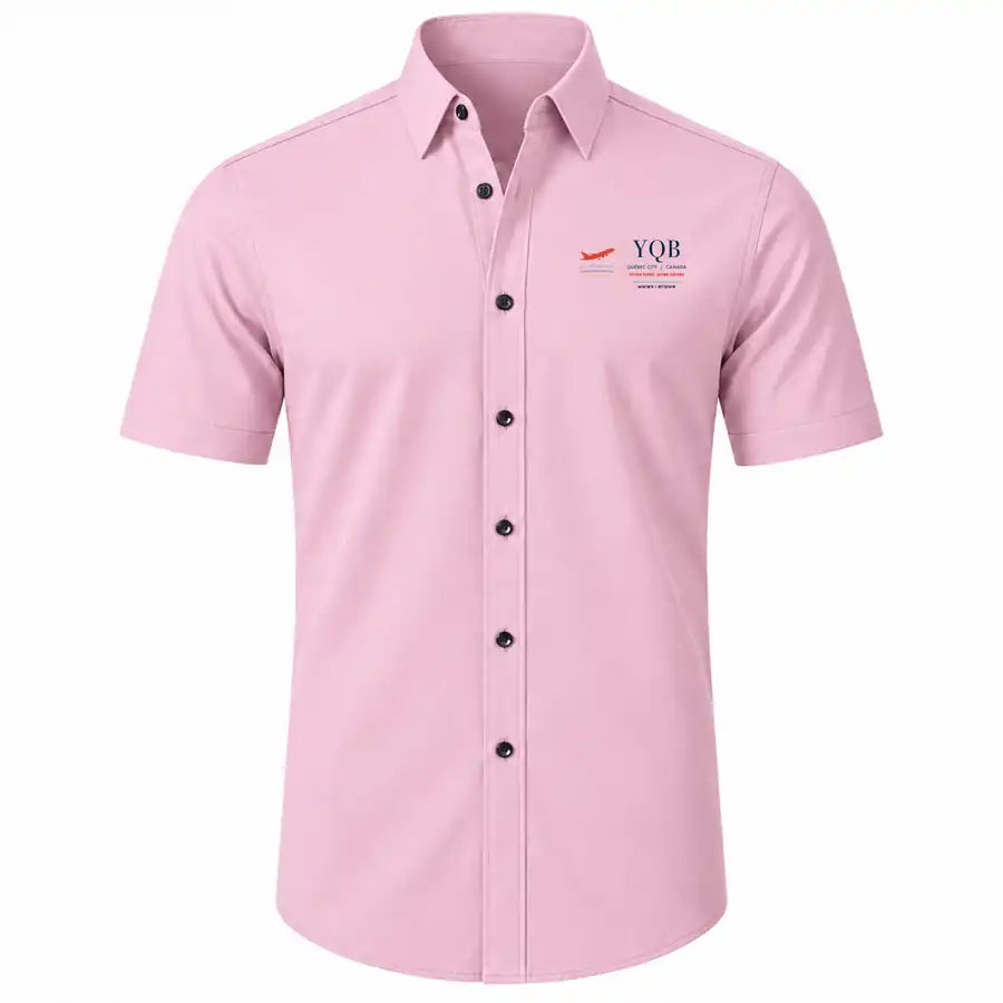 Québec City Jean Lesage International Airport (YQB) Shirts - Short Sleeve Shirt - Front - Pink