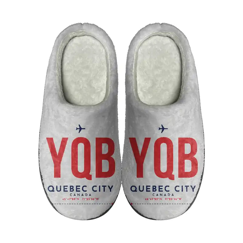Québec City Jean Lesage International Airport (YQB) Slippers & Flip Flops - Slippers - Cotton - Code - Same - Light Gray
