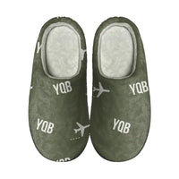 Thumbnail for Québec City Jean Lesage International Airport (YQB) Slippers & Flip Flops - Slippers - Cotton - Pattern - Green Army