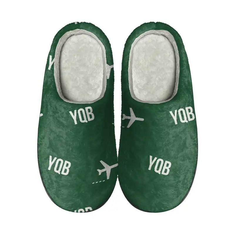 Québec City Jean Lesage International Airport (YQB) Slippers & Flip Flops - Slippers - Cotton - Pattern - Green