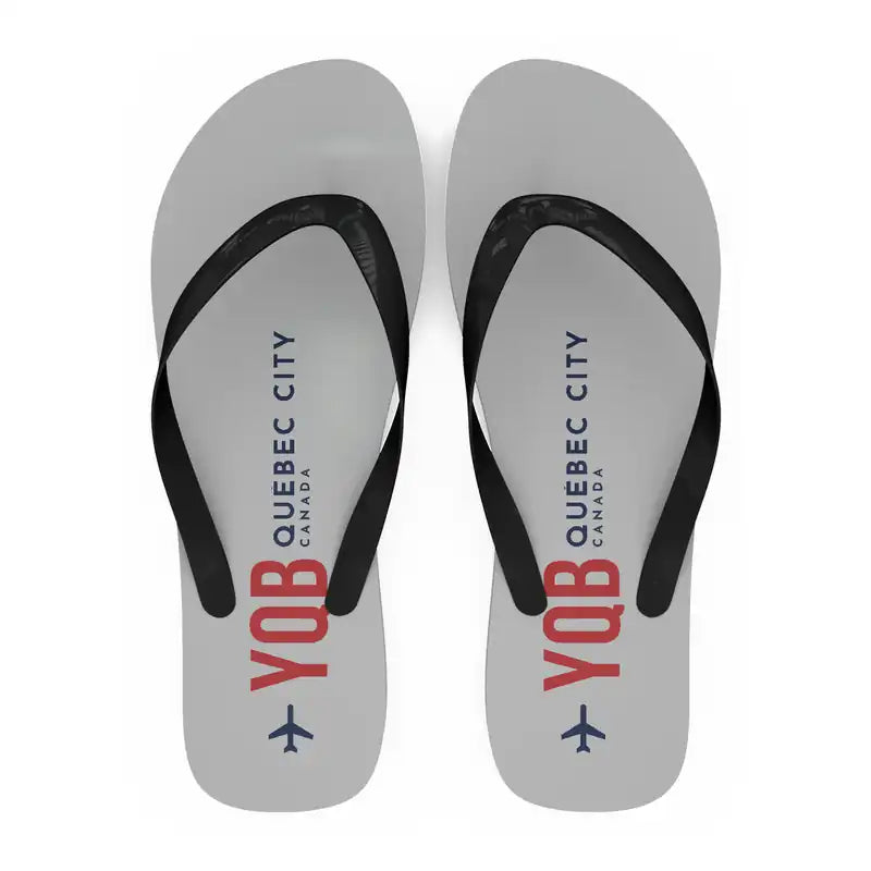 Québec City Jean Lesage International Airport (YQB) Slippers & Flip Flops - Slippers - Flip Flops - Code - Light Gray
