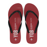 Thumbnail for Québec City Jean Lesage International Airport (YQB) Slippers & Flip Flops - Slippers - Flip Flops - Code - Red