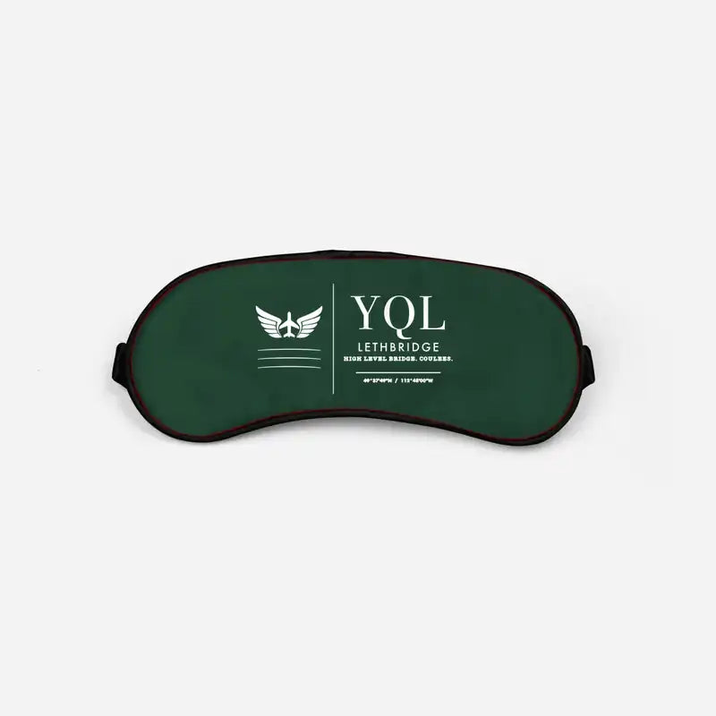 Lethbridge County Airport (YQL) Sleep Masks - Sleep Mask - Front - Dark Green