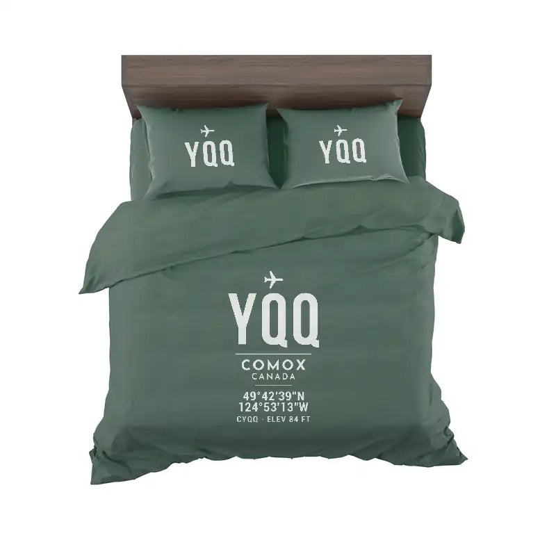 Comox Valley Airport (YQQ) Bedding Sets & Blankets - Bedding Set - ID Tag - Dark Green