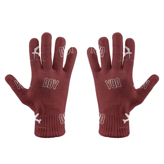 Comox Valley Airport (YQQ) Gloves - Gloves - Full - Pattern - Dark Red