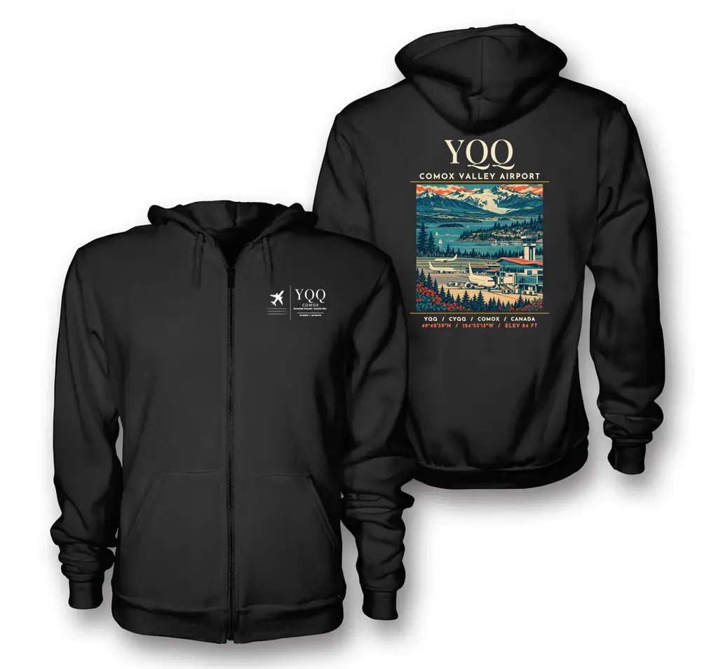 YQQ - Poster - Zipped Hoodie - Black
