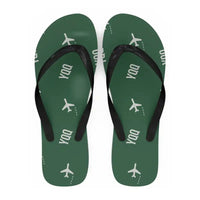 Thumbnail for Comox Valley Airport (YQQ) Slippers & Flip Flops - Slippers - Flip Flops - Pattern - Green