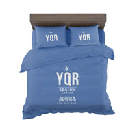 Thumbnail for Regina International Airport (YQR) Bedding Sets & Blankets - Bedding Set - ID Tag - Blue